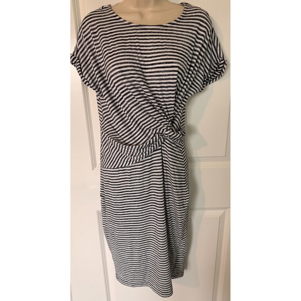 GAP Navy Blue White Striped Twist Front Knot Waist Dress Nautical Small